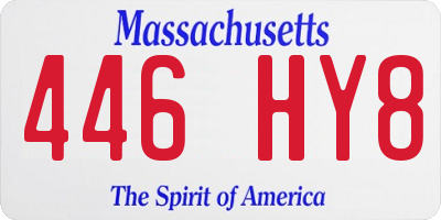 MA license plate 446HY8