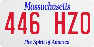 MA license plate 446HZ0