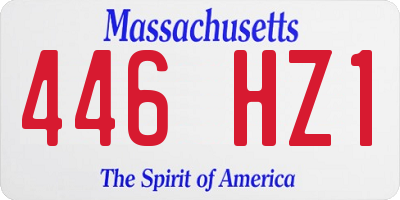 MA license plate 446HZ1