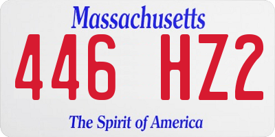 MA license plate 446HZ2