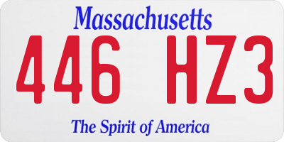 MA license plate 446HZ3