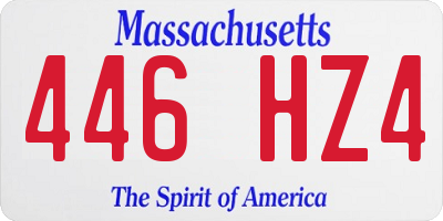 MA license plate 446HZ4