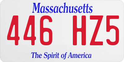 MA license plate 446HZ5