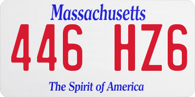 MA license plate 446HZ6