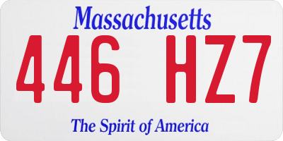 MA license plate 446HZ7