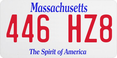 MA license plate 446HZ8