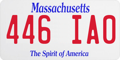 MA license plate 446IA0