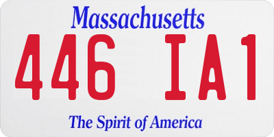 MA license plate 446IA1