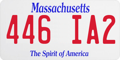 MA license plate 446IA2