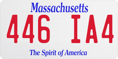 MA license plate 446IA4