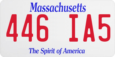 MA license plate 446IA5