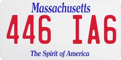 MA license plate 446IA6