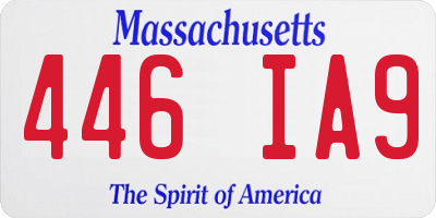 MA license plate 446IA9