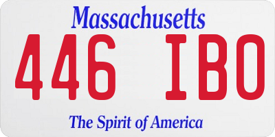 MA license plate 446IB0