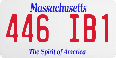 MA license plate 446IB1