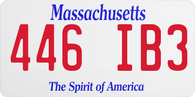 MA license plate 446IB3