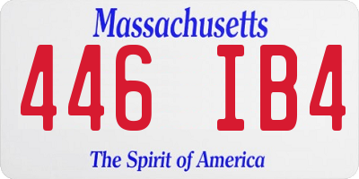 MA license plate 446IB4