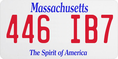 MA license plate 446IB7