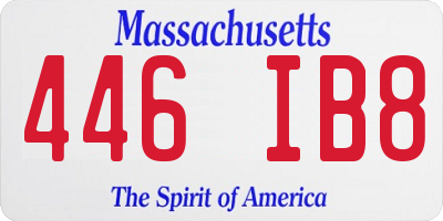 MA license plate 446IB8