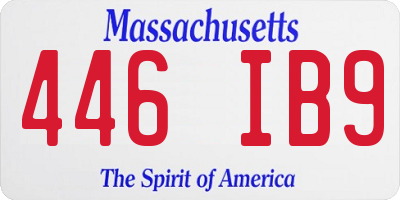 MA license plate 446IB9