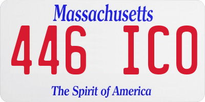 MA license plate 446IC0