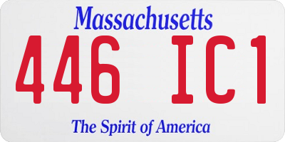 MA license plate 446IC1