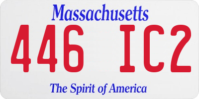 MA license plate 446IC2