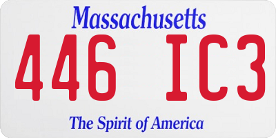 MA license plate 446IC3