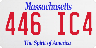 MA license plate 446IC4