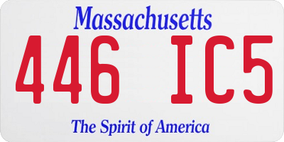 MA license plate 446IC5