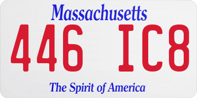 MA license plate 446IC8