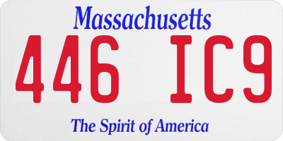 MA license plate 446IC9