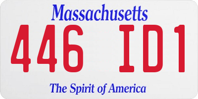 MA license plate 446ID1