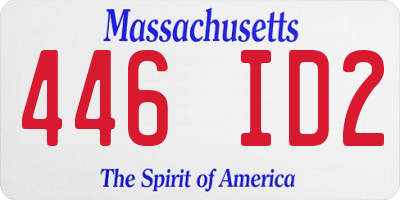 MA license plate 446ID2