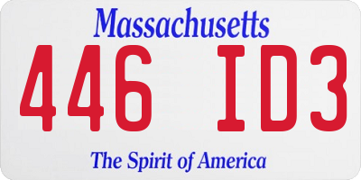 MA license plate 446ID3