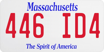 MA license plate 446ID4