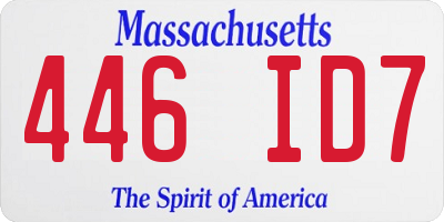 MA license plate 446ID7