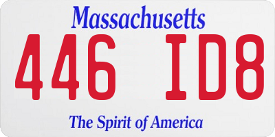 MA license plate 446ID8