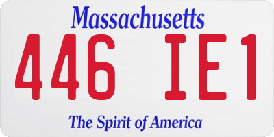 MA license plate 446IE1