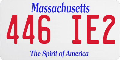 MA license plate 446IE2