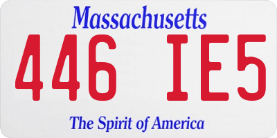 MA license plate 446IE5