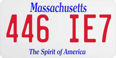 MA license plate 446IE7