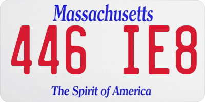 MA license plate 446IE8