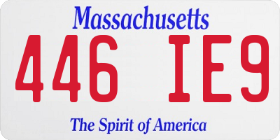 MA license plate 446IE9