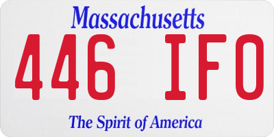 MA license plate 446IF0