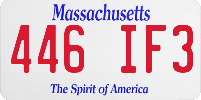 MA license plate 446IF3