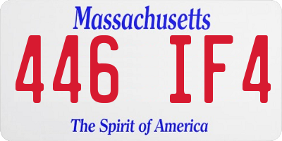 MA license plate 446IF4