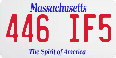 MA license plate 446IF5