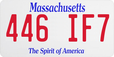 MA license plate 446IF7