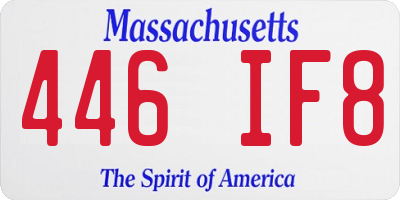MA license plate 446IF8